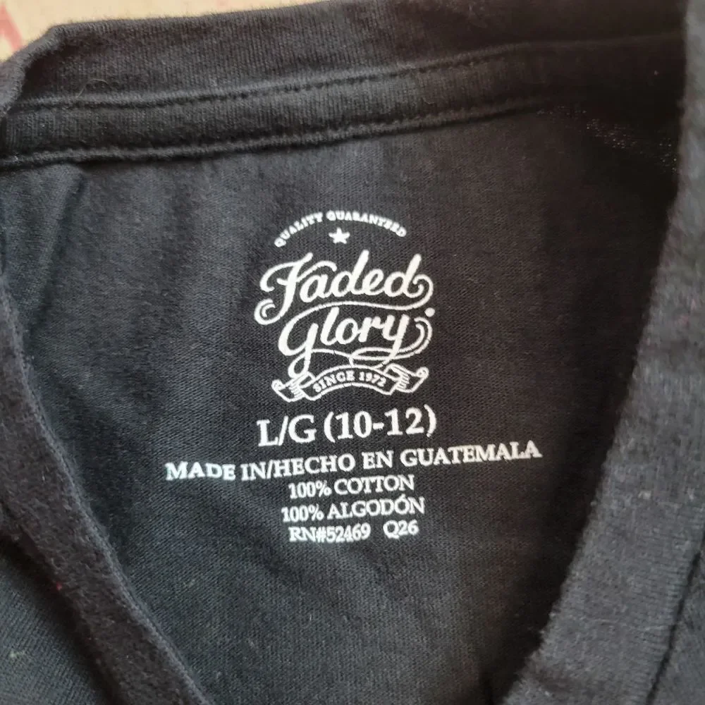 Faded Glory black shirt L10/12